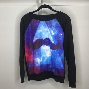 Cute galaxy mustache sweater